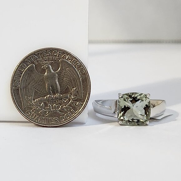 VTG NWT 925 Green Amethyst / Prasiolite Ring Size 11 - Picture 6 of 8
